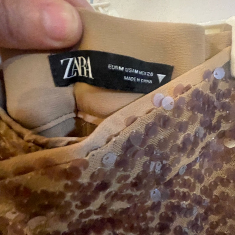 Zara Brown Sequin Pants - Picture 7 of 11